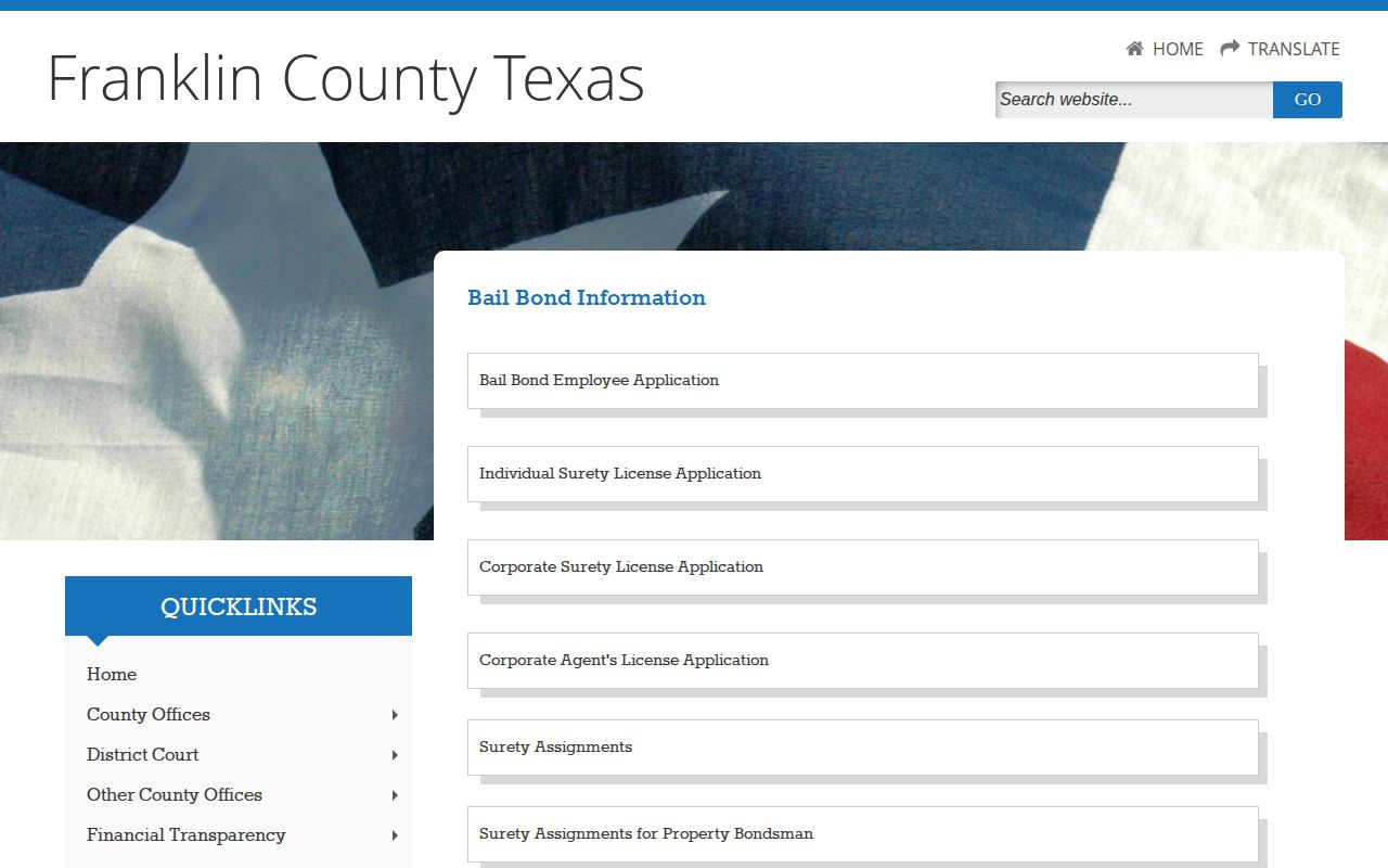 Franklin County bond information for same-day release records