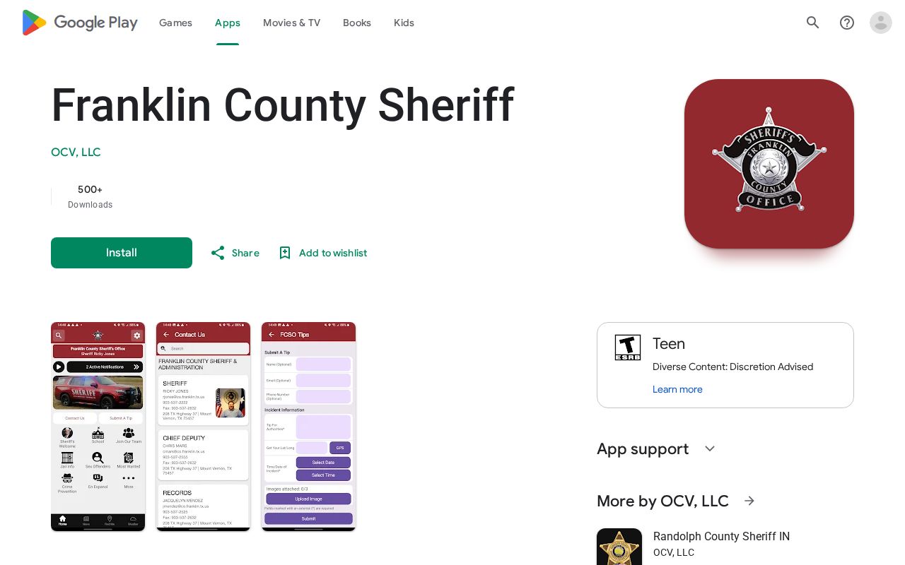 Franklin County released inmate mugshot app source